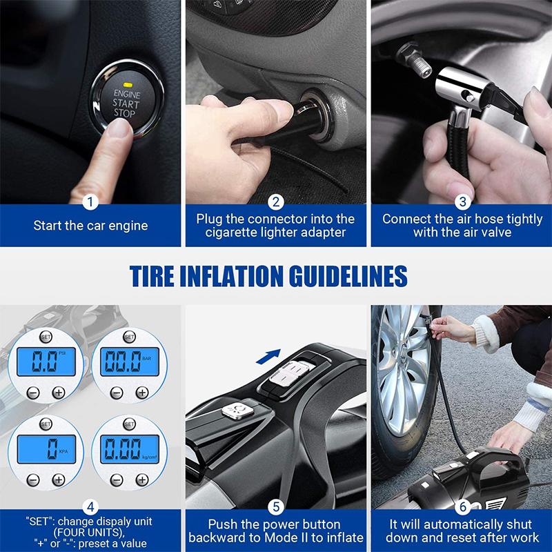 4-in-1 Portable Car Vacuum Cleaner, with LCD Display - Image 3