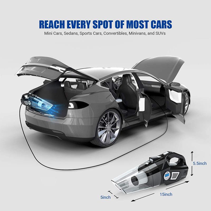 4-in-1 Portable Car Vacuum Cleaner, with LCD Display - Image 7