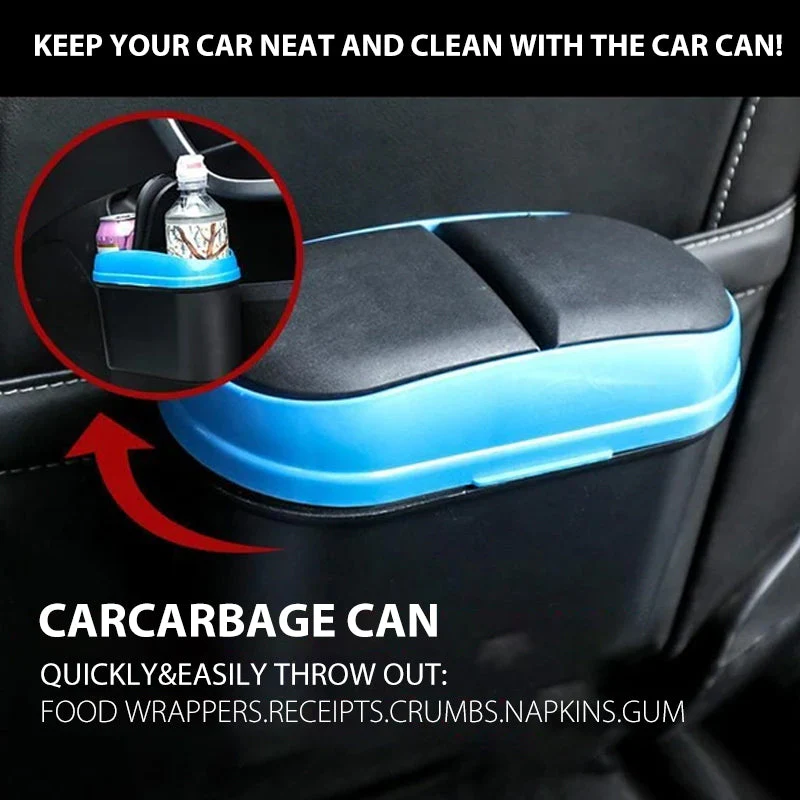 Car Trash Can with Double Lids - Image 3